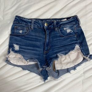 AMERICAN EAGLE HI RISE SHORTIE SHORTS